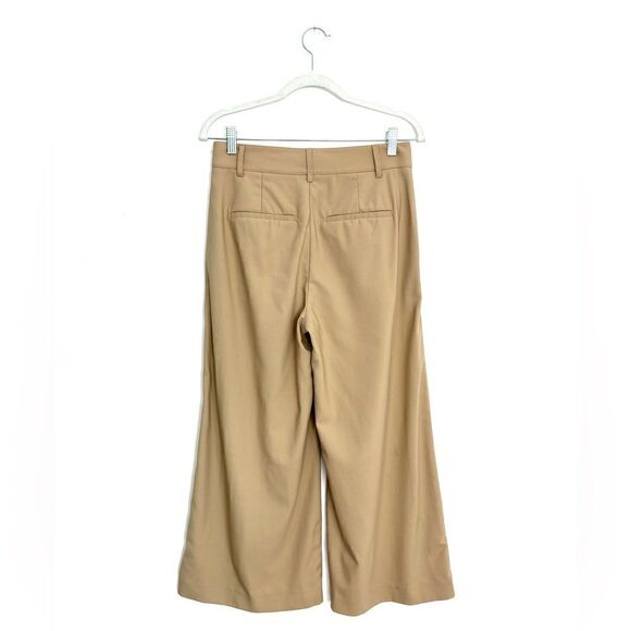 Vince High Rise Wide Leg Cropped Wool pants in Latte - Picture 11 of 14